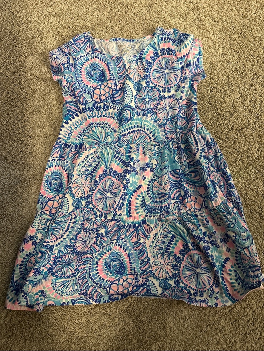 Girls' Lilly Pulitzer Blue & Pink Floral Swirl Dress size 8/10